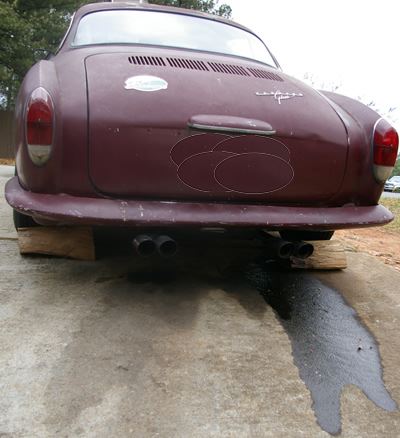 Oil leak from an older car