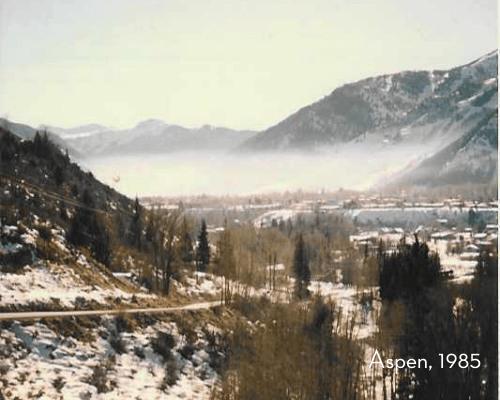 pollution cloud hangs over Aspen in 1985